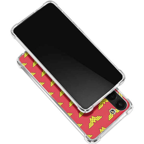 DC Comics Wonder Woman Logo Pattern Galaxy S24 FE Clear Case